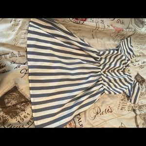 Blue white button up dress